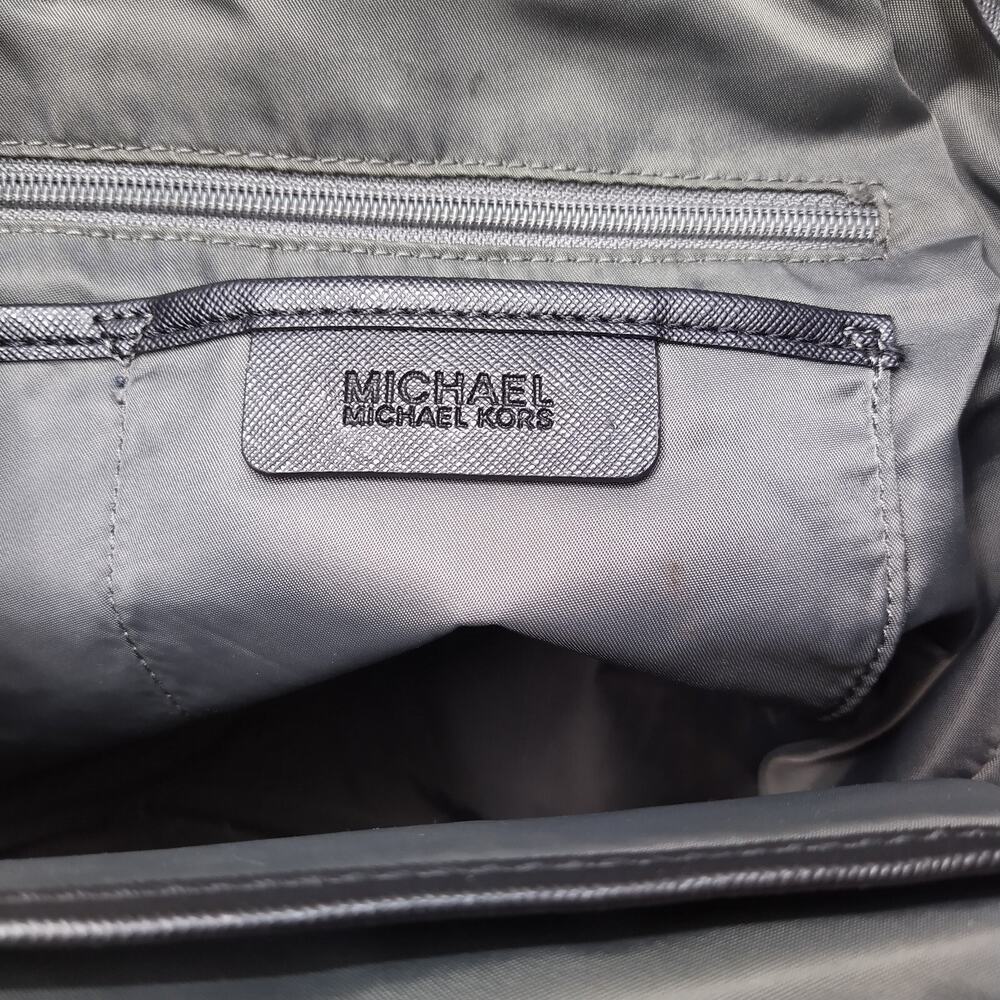 Michael Kors Kieran Dark Gray Nylon Quilted Pockets Drawstring Backpack - Picture 11 of 16